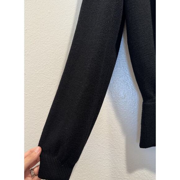 Vintage ST. JOHN Santana Knit Evening Top Women’s Black Satin Bow Retro Bling - Picture 6 of 11